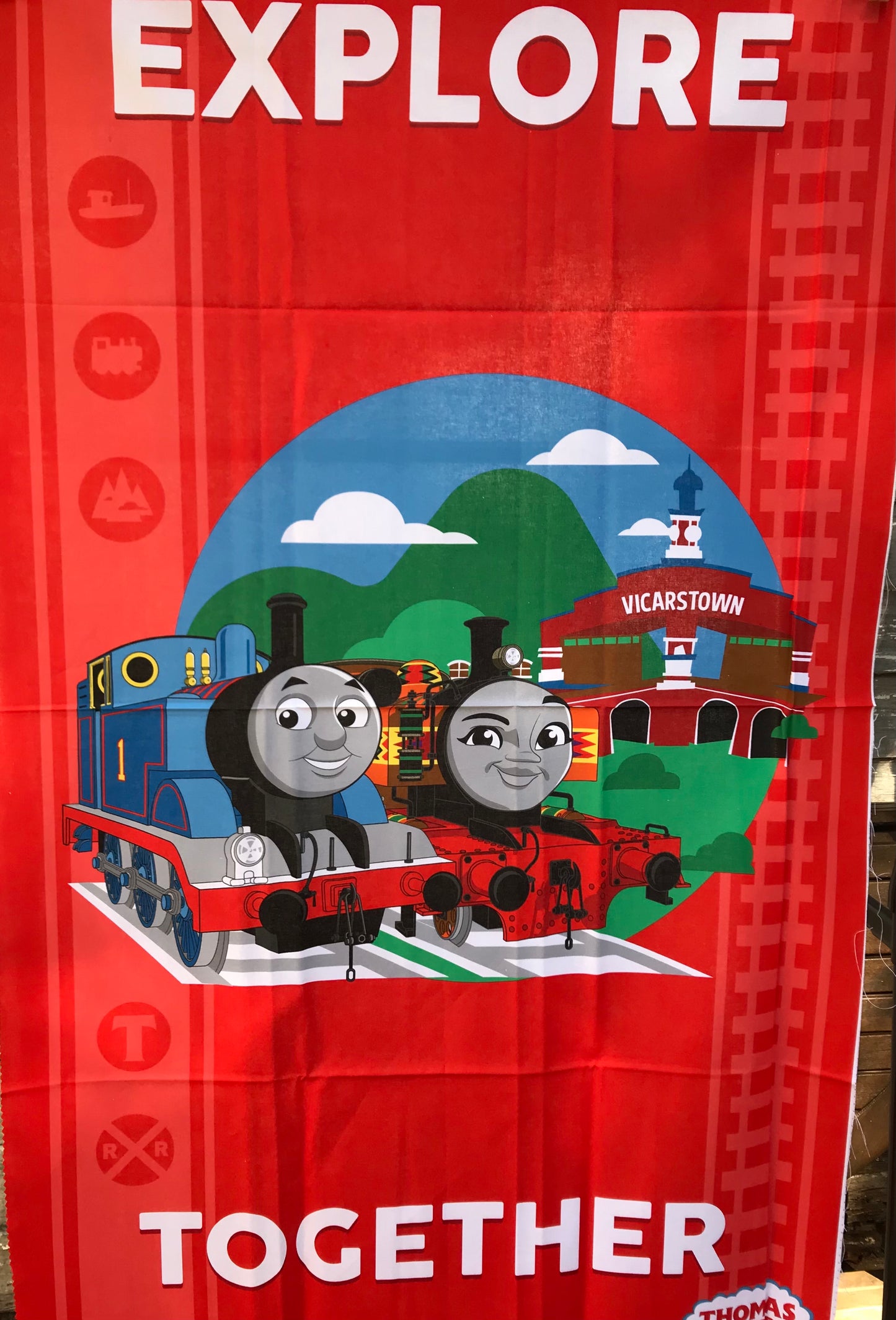 Explore Together - Red Thomas Tank Engine Fabric Panel